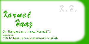 kornel haaz business card